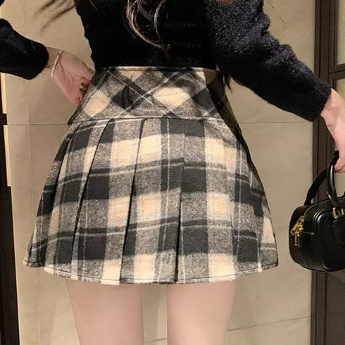 チェック切り替えミニスカート